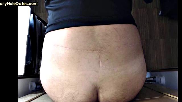 Real IR gloryhole DILF barebacked at home until cum in mouth