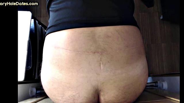 Real IR gloryhole DILF barebacked at home until cum in mouth