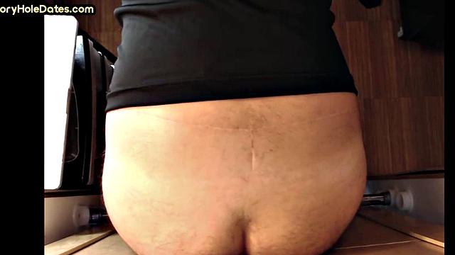 Real IR gloryhole DILF barebacked at home until cum in mouth