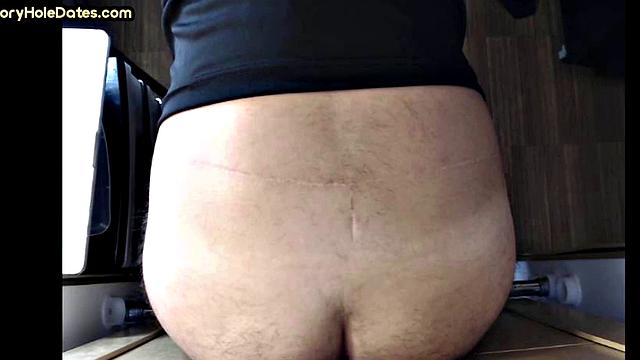 Real IR gloryhole DILF barebacked at home until cum in mouth