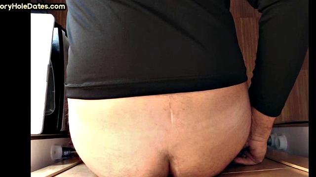 Real IR gloryhole DILF barebacked at home until cum in mouth