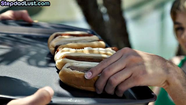 Petite 21yo babe bouncing on stepdad