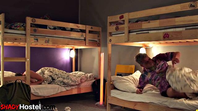 Cutie babes 3some in doggystyle by hotel owner