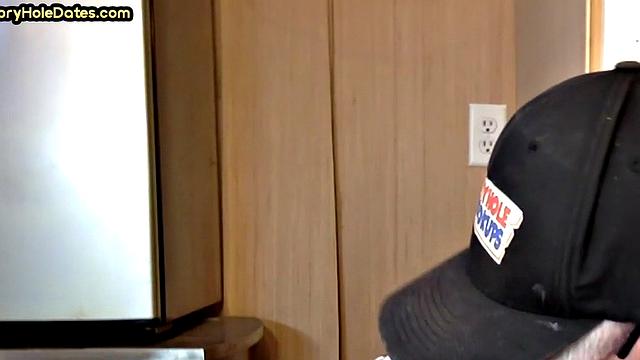 Real gaydaddy gets fucked in gloryhole after giving head