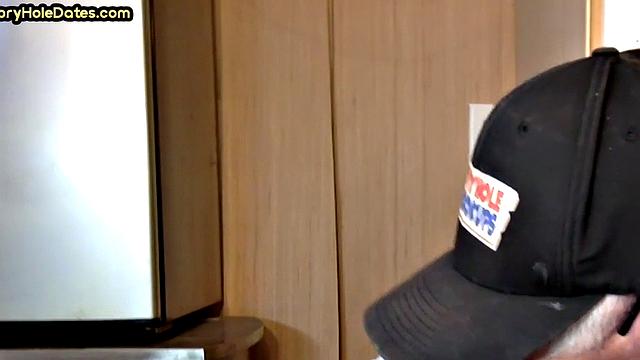 Real gaydaddy gets fucked in gloryhole after giving head