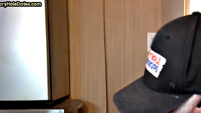 Real gaydaddy gets fucked in gloryhole after giving head