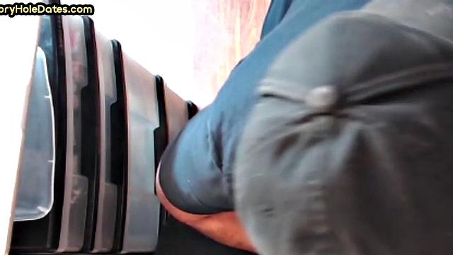 Real gaydaddy gets fucked in gloryhole after giving head