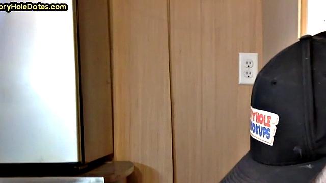 Real gaydaddy gets fucked in gloryhole after giving head