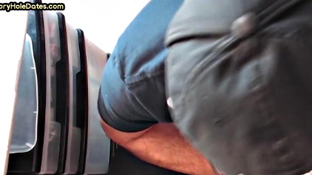 Real gaydaddy gets fucked in gloryhole after giving head