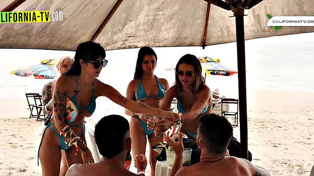 Hot influencer kisses tourist on beach in Brazil!