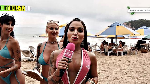 Hot influencer kisses tourist on beach in Brazil!