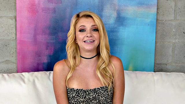 Casting blonde flashing upskirt