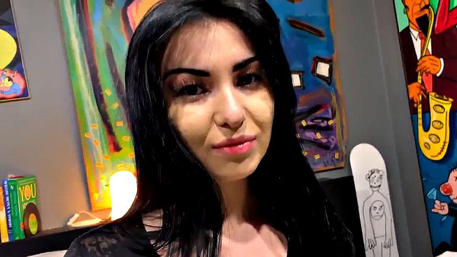 Amateur domina sucks POV cock while making eye contact