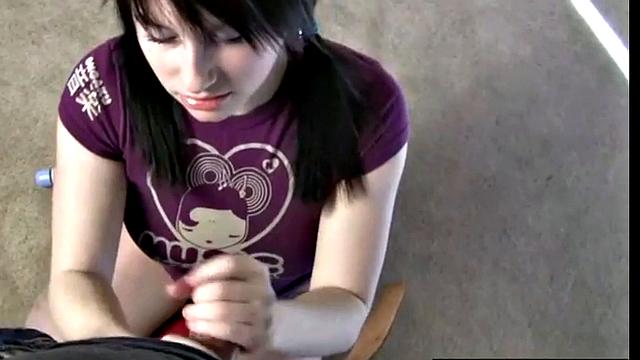 Melody Handjob closeup playing with balls