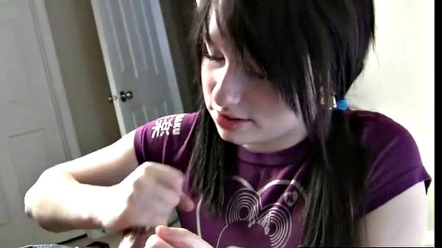 Melody Handjob closeup playing with balls