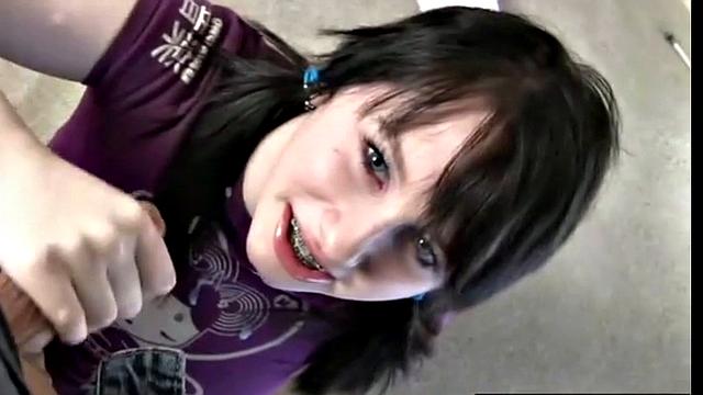 Melody Handjob closeup playing with balls