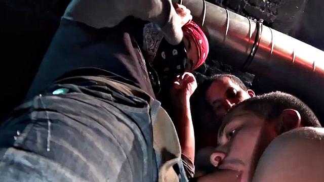 Gay club bottom in amateur 3some gets fucked after cocksucking