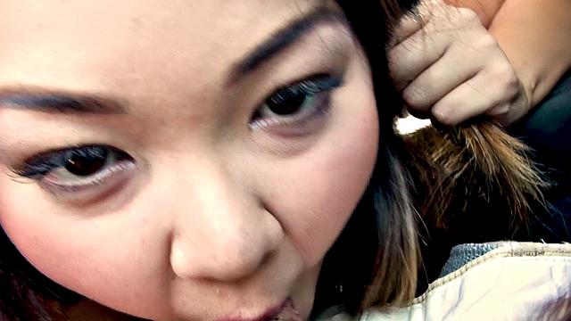 Messy with Gigi: Tattooed babe gives handjob and car blowjob in short shorts