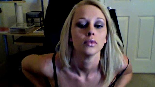 Teasing blonde in naughty solo