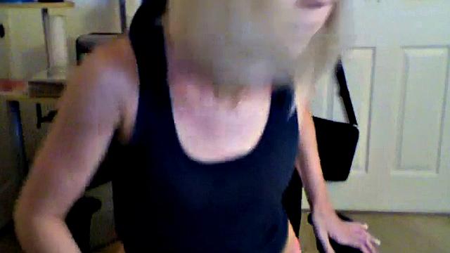 Teasing blonde in naughty solo