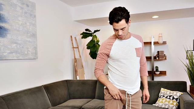 Solo jock with athletic body wanks cock till load