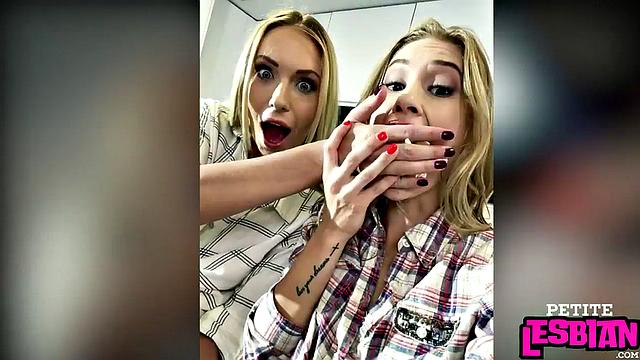 Cute Lesbos fingering each other