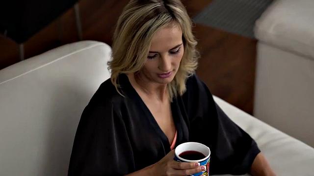 Hot tea and sensual sex is how teen starts day with old husband