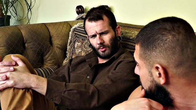 Muscle hunk barebacking tattooed in hypno therapy