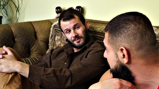 Muscle hunk barebacking tattooed in hypno therapy