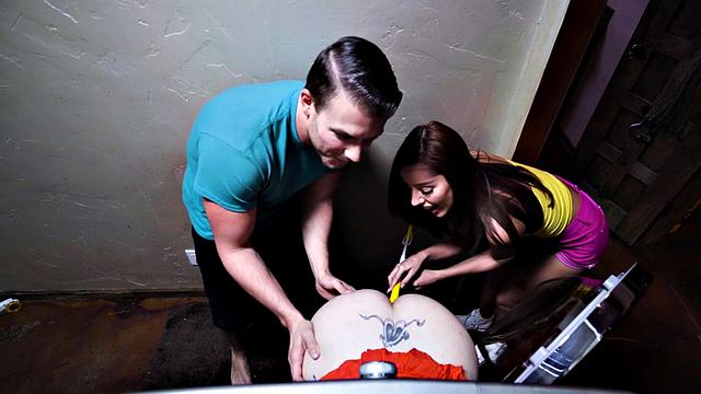 Babes toying pussy and riding in trio before blowjob