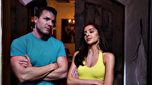 Babes toying pussy and riding in trio before blowjob