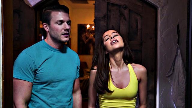 Babes toying pussy and riding in trio before blowjob