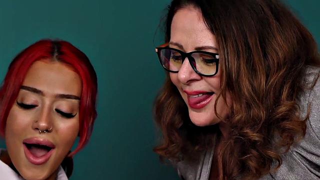 CFNM sexy sluts enjoy sucking dicks while jerking it