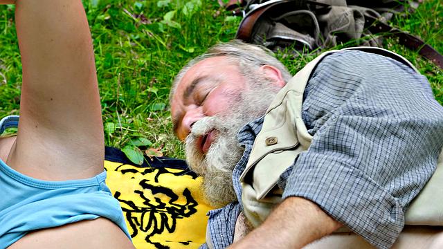 Mushroom hunter picks up blonde