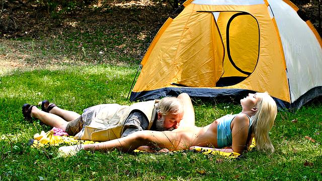 Mushroom hunter picks up blonde