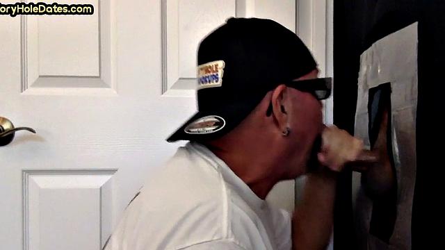 Mature gaydaddy fucked in gloryhole sex at his home