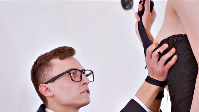 Redhead secretary fucked by dirty man in meeting room