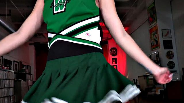 21yo Cheerleader wanking cock in POV and teasing Partner