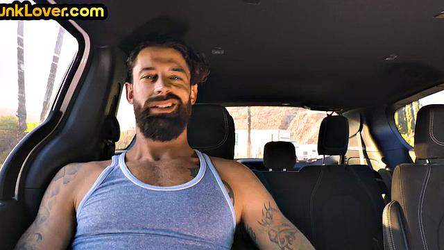 Hairy hunk deepthroated by a jock