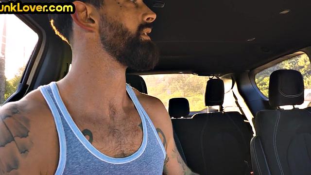 Hairy hunk deepthroated by a jock