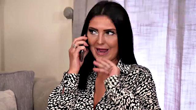 Voyeur CFNM MILF teasing wanker while on phone