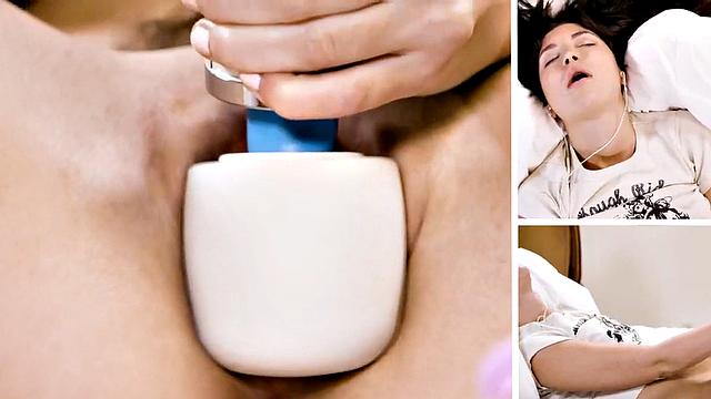 Cute 21yo babe solo toying her pussy before shaking orgasm