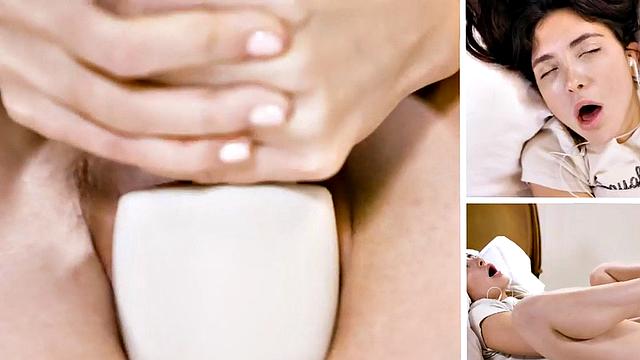 Cute 21yo babe solo toying her pussy before shaking orgasm