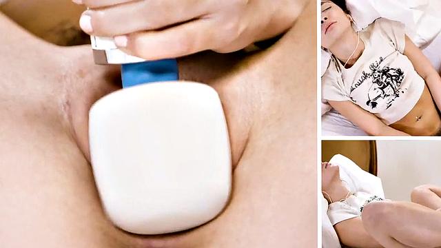 Cute 21yo babe solo toying her pussy before shaking orgasm