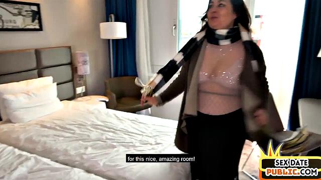 Public mature lady fucked by date in hotel room