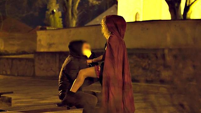 Tiny European picked up and doggystyled in van