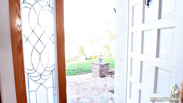 Cleaning with Ms. London's Huge Tits