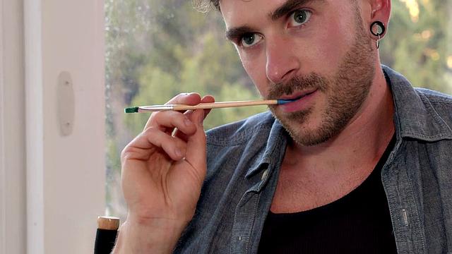 Seduced otter barebacked outdoors tasting jizz