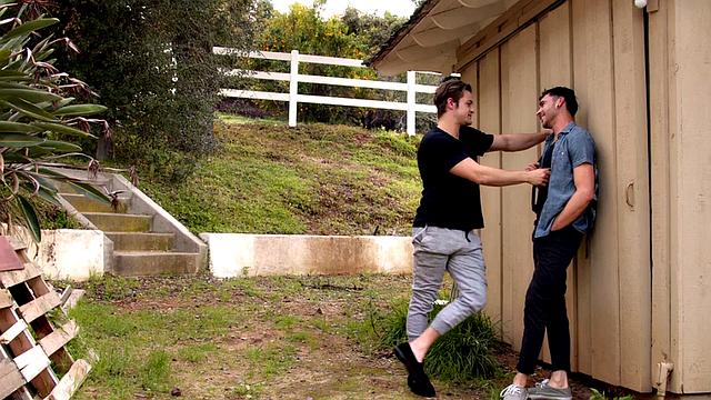 Seduced otter barebacked outdoors tasting jizz