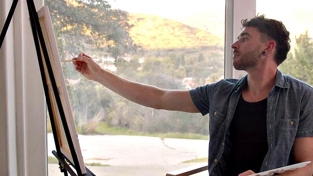 Seduced otter barebacked outdoors tasting jizz